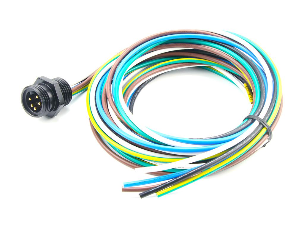 Brad from Molex Male 5 way Mini-Change Receptacle to 5 way Free End Sensor Actuator Cable, 2 m