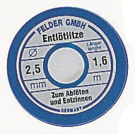 Felder Lottechnik 27.162 1.6m Desoldering Braid, Width 2.5mm