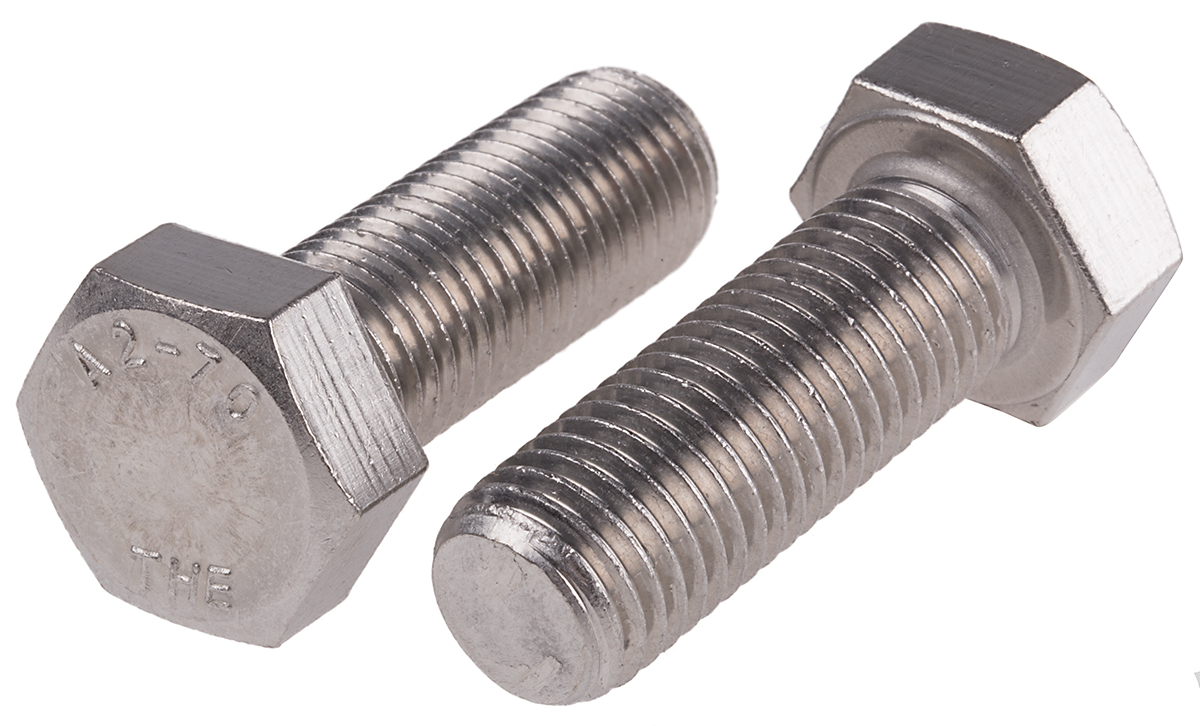 RS PRO Stainless Steel, Hex Bolt, M16 x 45mm