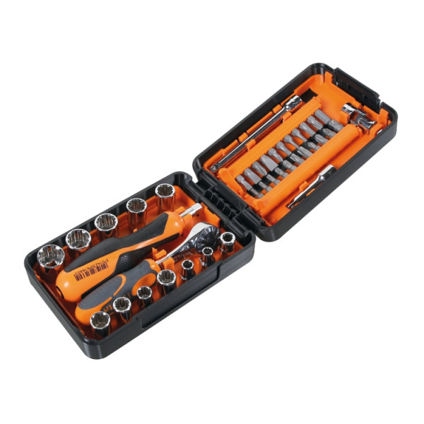 BETA 11-Piece Metric 1/4 in Bit Socket Set with Ratchet, Hexagon