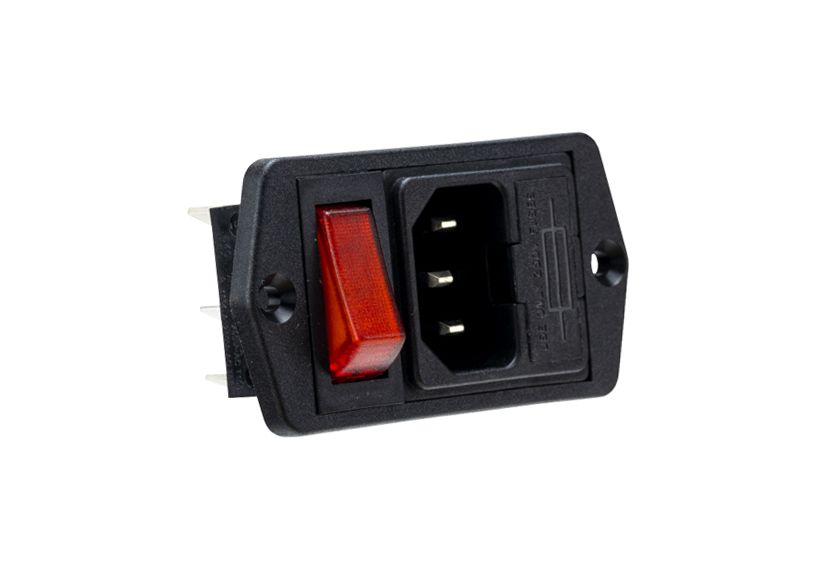 Bulgin C14 Panel Mount IEC Connector Male, 10A, 250 V, Fuse Size 5 x 20mm