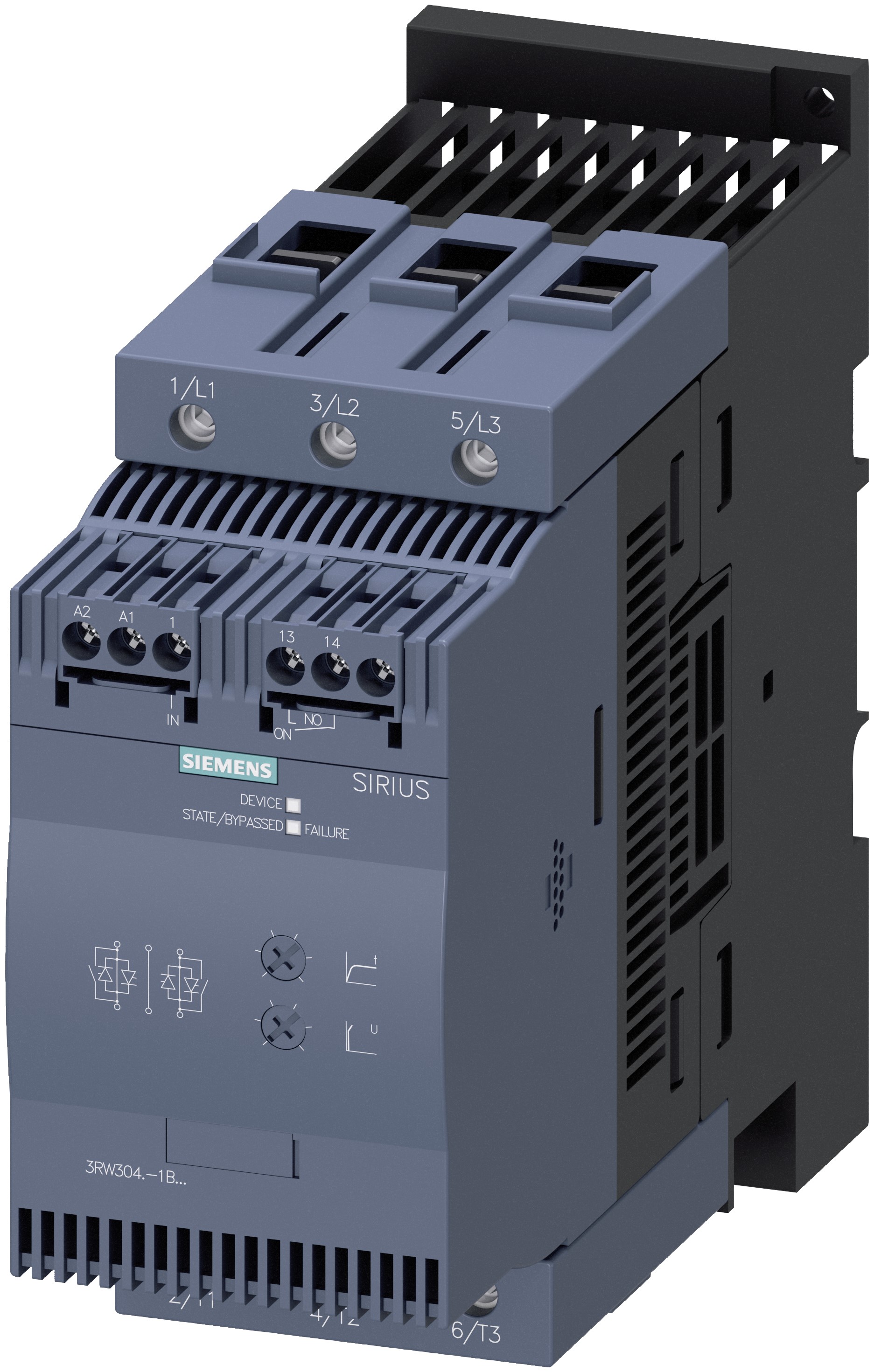 Siemens SIRIUS 3RW Soft Starter, , 55 kW, 400 V ac, 3 Phase, IP20