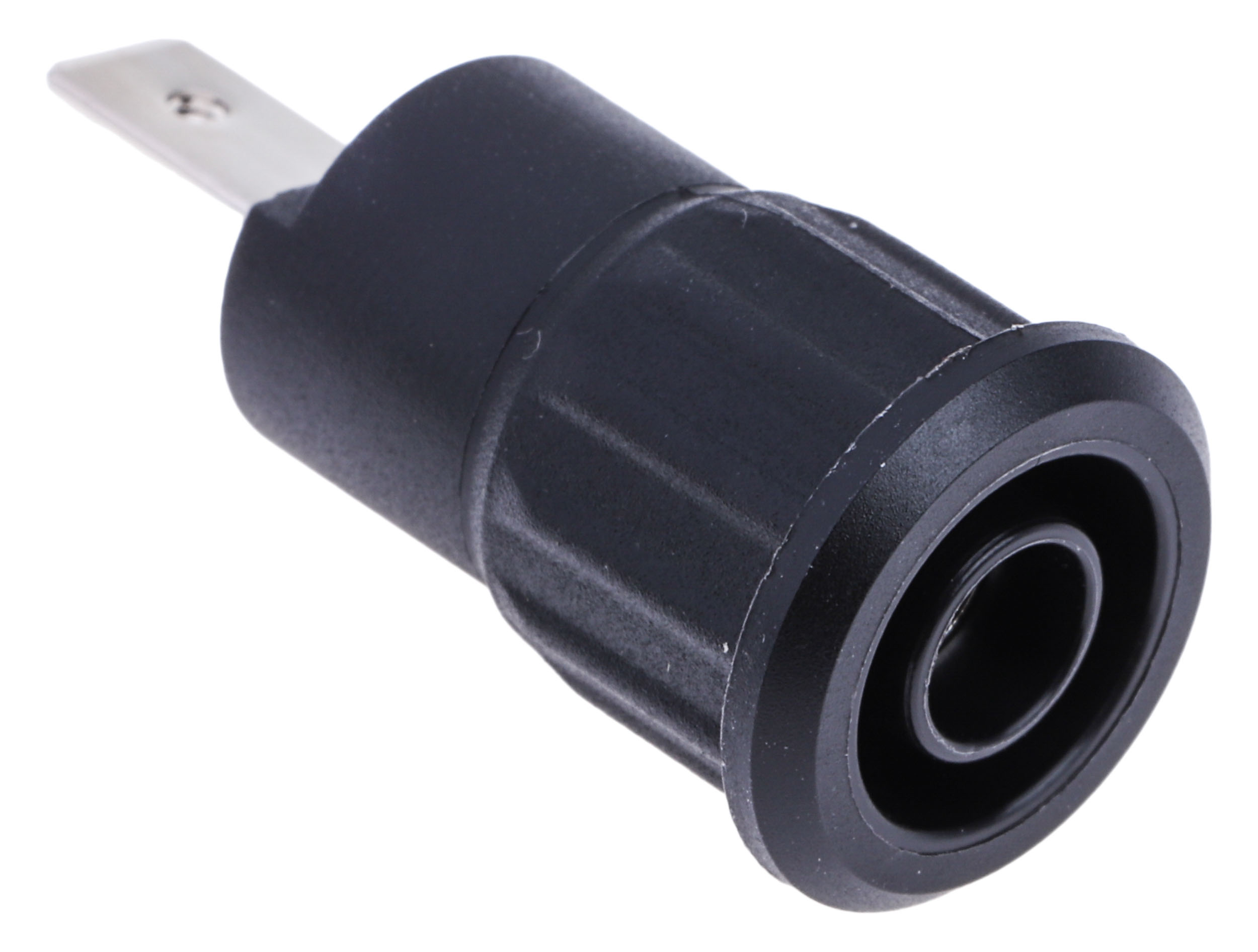 Staubli Black Female Banana Socket, 4 mm Connector, Tab Termination, 24A, 1000V, Nickel Plating