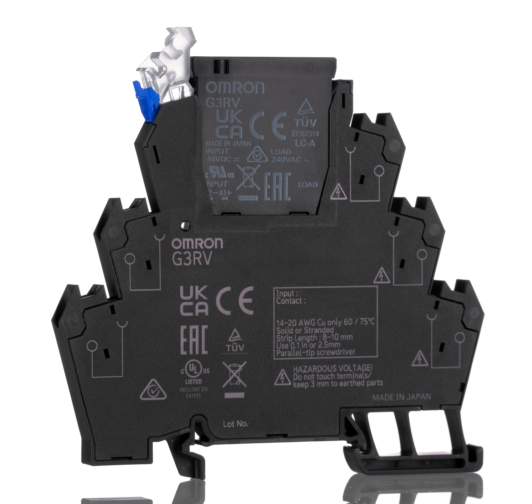 Omron G3RV-ST Series Solid State Interface Relay, 24 Vdc Control, 2 A Load, DIN Rail Mount