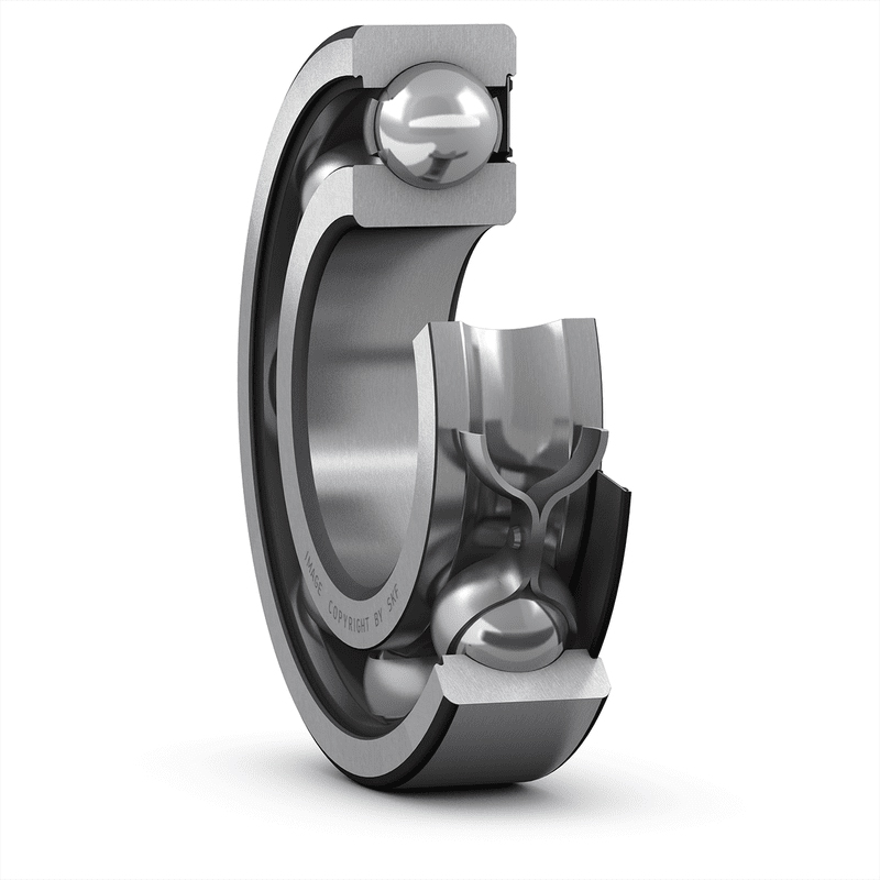 SKF 6206-RS1 1 Row Ball Bearing - 30 mm ID, 62 mm OD