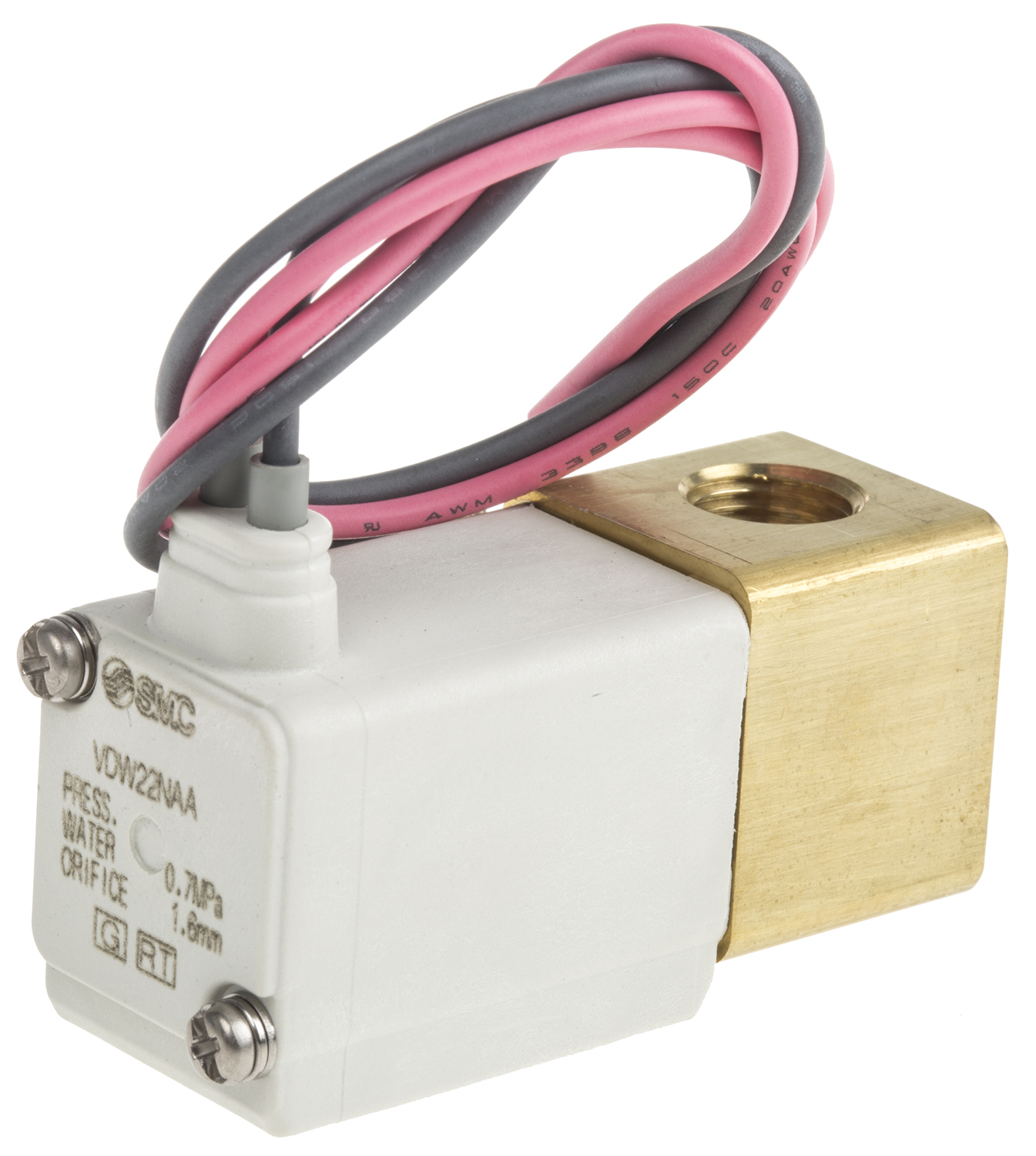 SMC 2/2 Pneumatic Solenoid Valve - Solenoid/Spring G 1/8 VDW Series 24V dc
