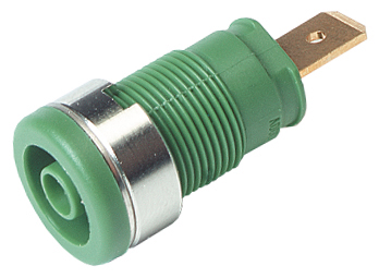 Hirschmann Test & Measurement Green Female Banana Socket, 4 mm Connector, Tab Termination, 32A, 1000V ac/dc, Gold