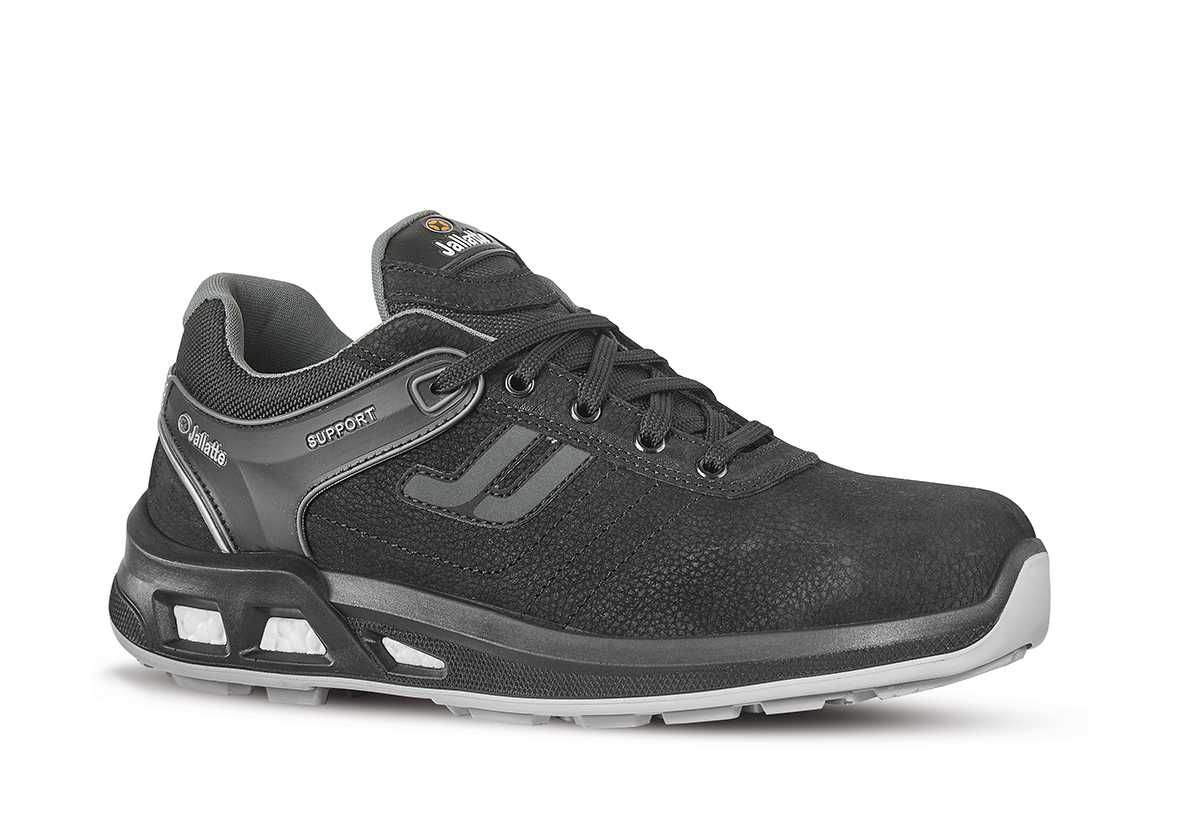 Jallatte J ENERGY Unisex Black Aluminium Toe Capped Safety Trainers, UK 8, EU 42