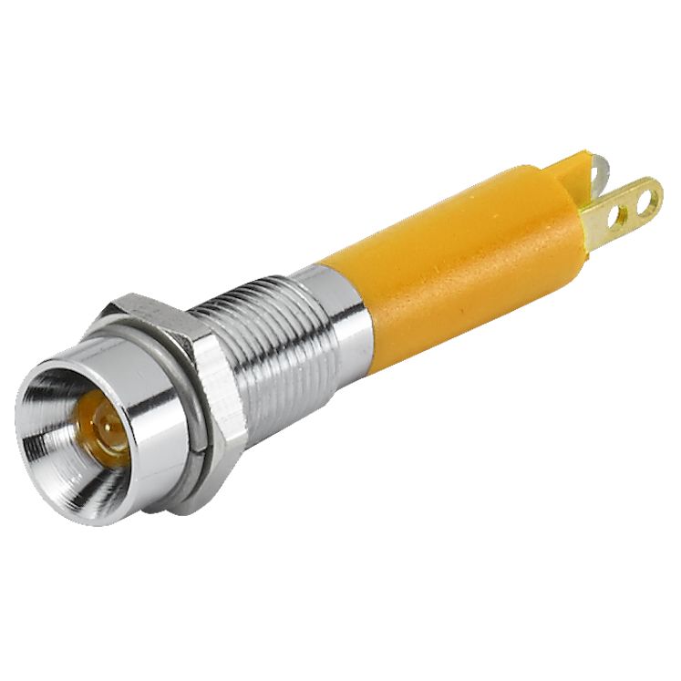 EAO 17-03 Series Yellow Panel Mount Indicator, 24, 6 Mounting Hole Size, Plug-In Termination, IP40, IP65