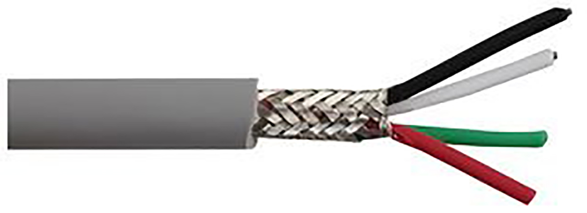 Alpha Wire Alpha Essentials Communication & Control Control Cable, 4 Cores, 0.09 mm² 28 AWG, Screened, 30 m, Grey