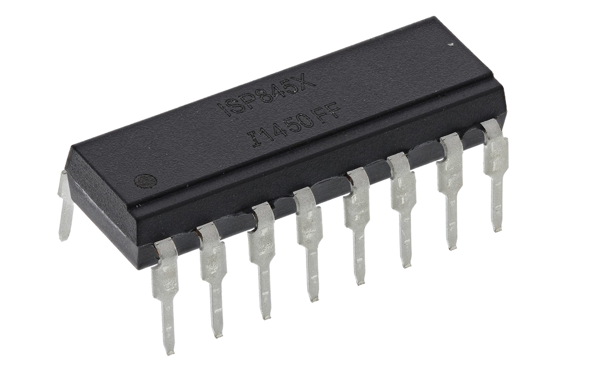 Isocom, ISP845X DC Input Darlington Output Quad Optocoupler, Through Hole, 16-Pin PDIP