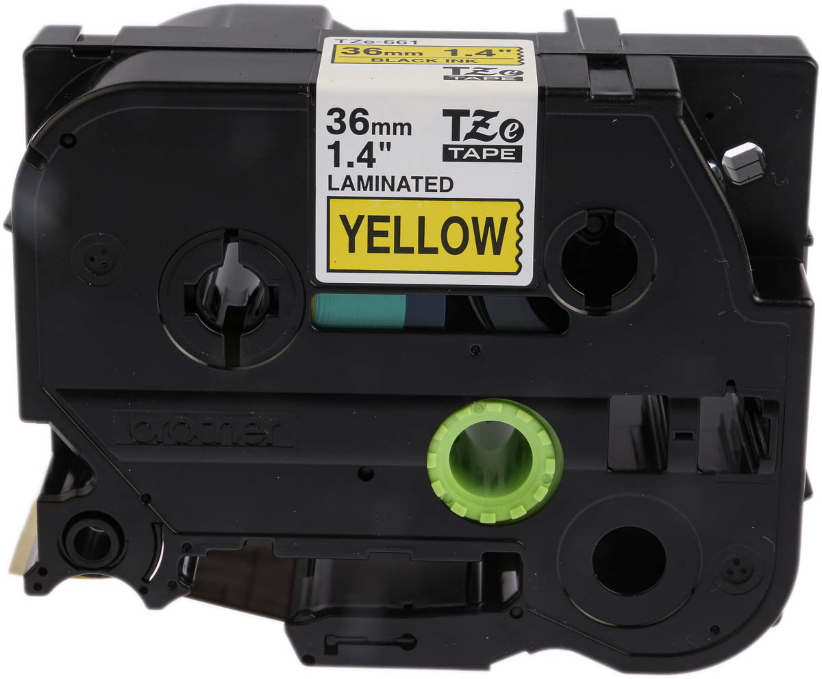 Brother Black on Yellow Label Printer Tape, 8 m Length, 36 mm Width