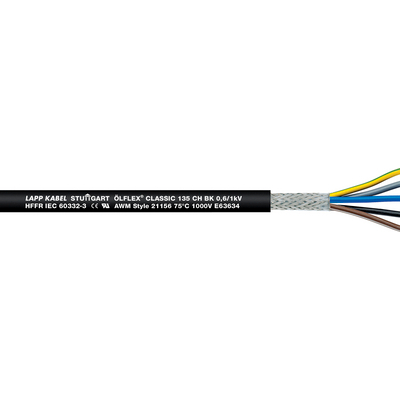 Lapp Flexible Multicore 2.5 mm² 2 Core Power Cable, Black Halogen Free Compound, 100m
