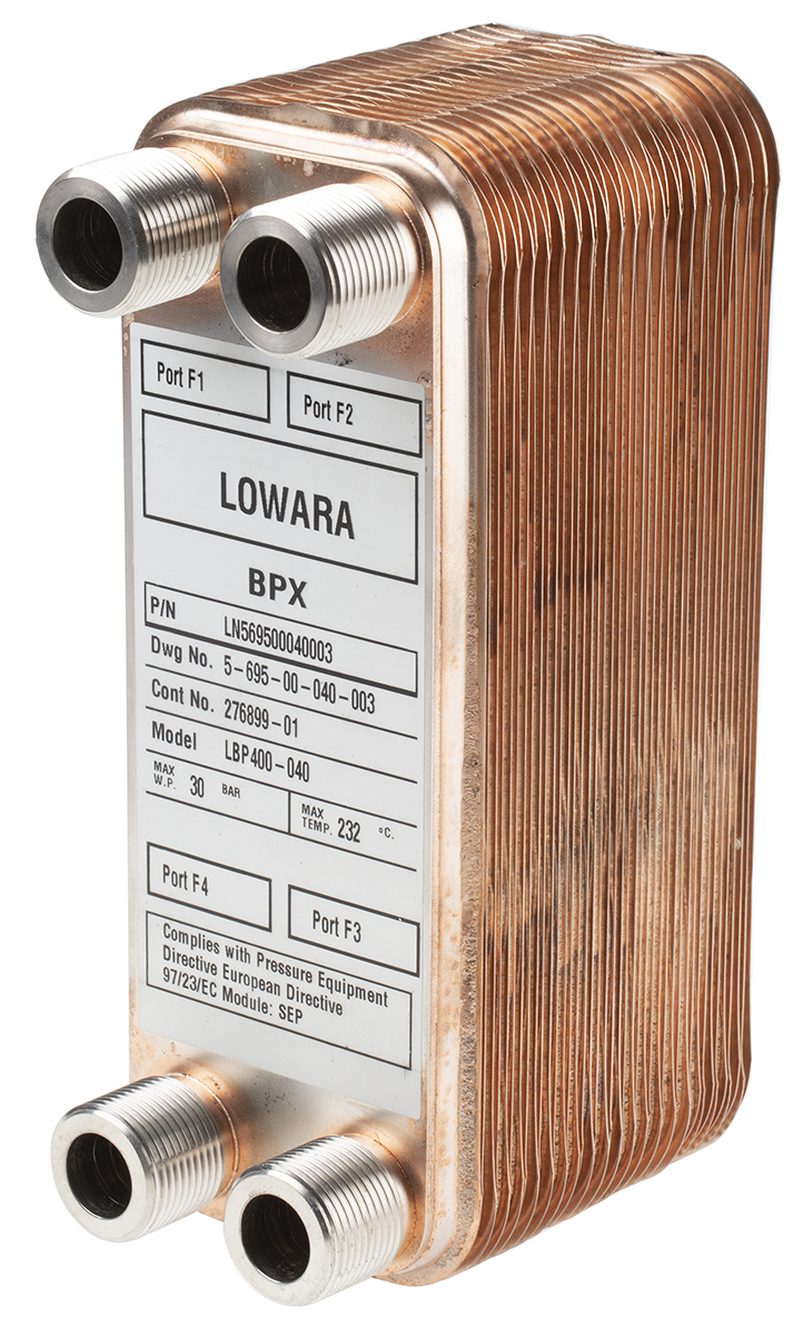 Xylem Brazed Plate Heat Exchanger, 214.5 x 80.7 x 24.1mm