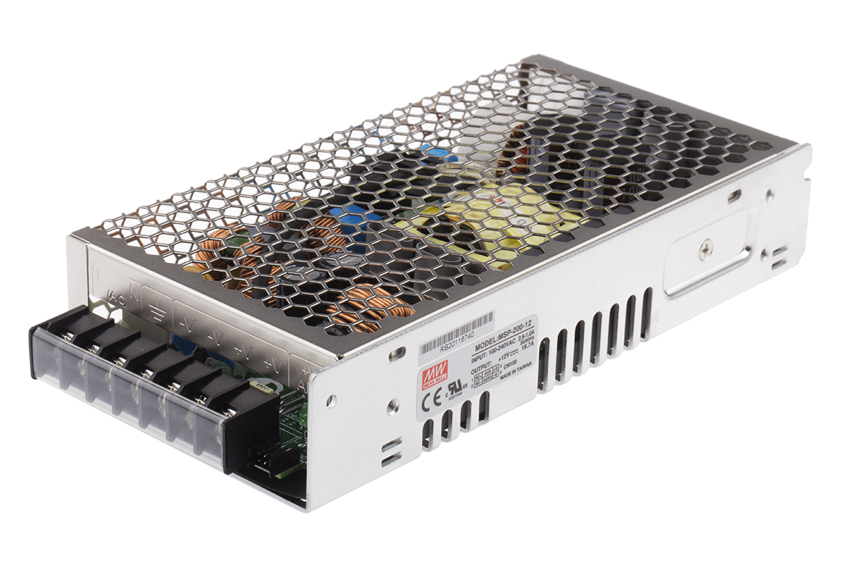 MEAN WELL Switching Power Supply, MSP-200-12, 12V dc, 16.7A, 200W, 1 Output, 120 → 370 V dc, 85 → 264 V
