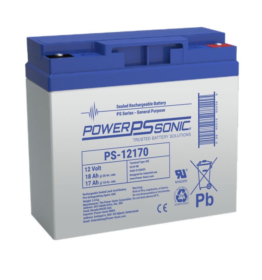 Power Sonic 12V M5 Sealed Lead Acid Battery, 18Ah