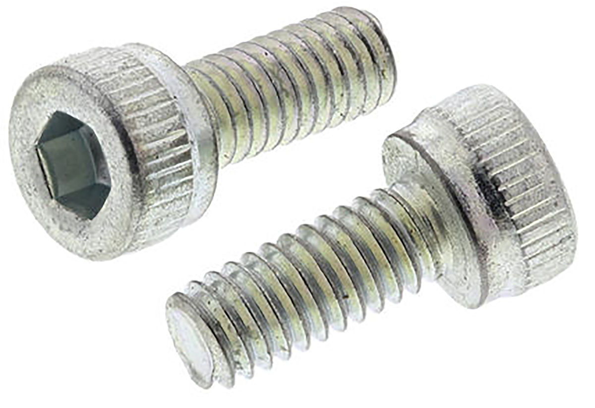 RS PRO Bright Zinc Plated Steel Hex Socket Cap Screw, DIN 912, M5 x 6mm