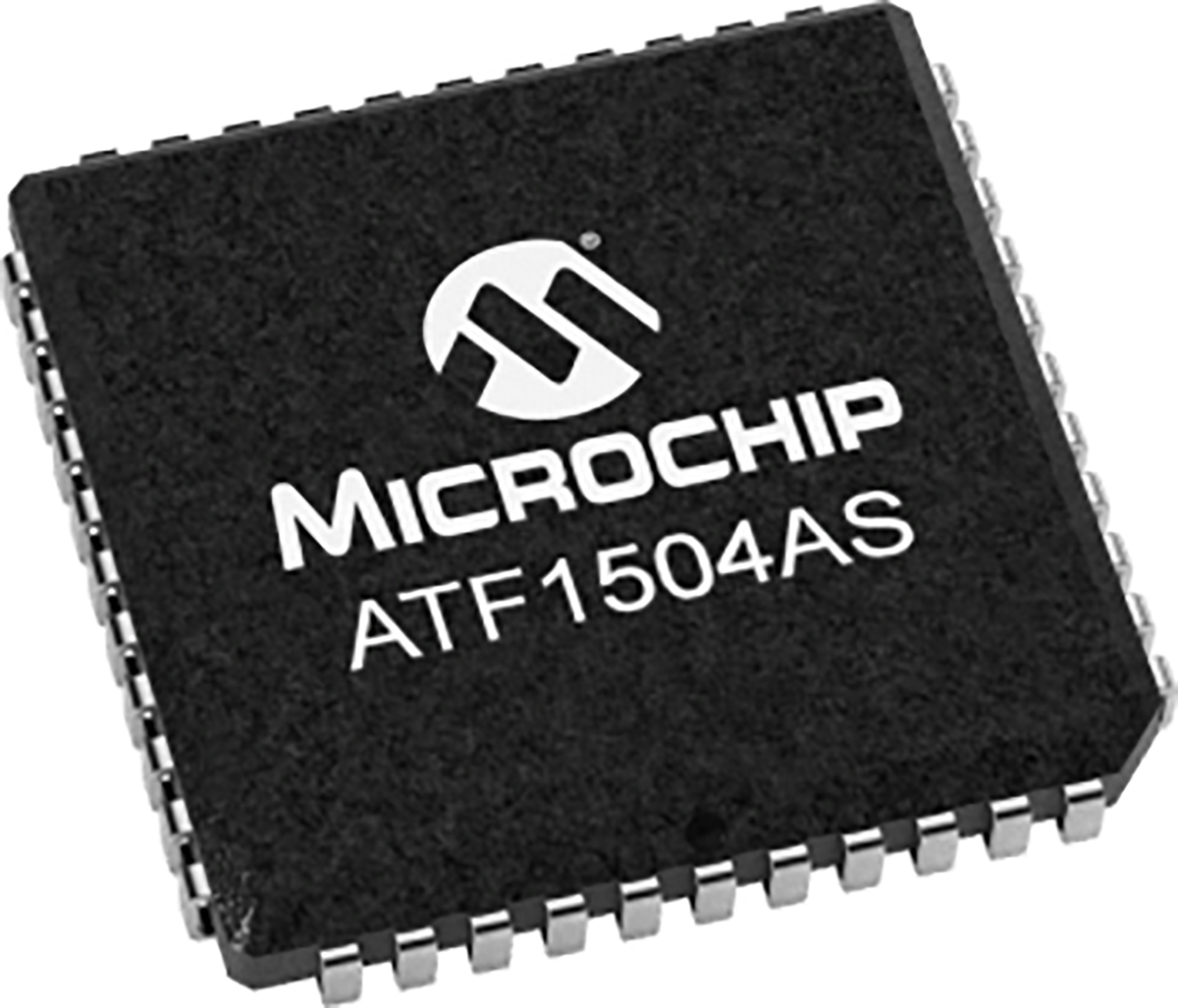 Microchip ATF1504AS-10JU44, CPLD ATF1504AS EEPROM 64 Cells, 68 I/O, 64 Labs, 10ns, ISP, 44-Pin PLCC