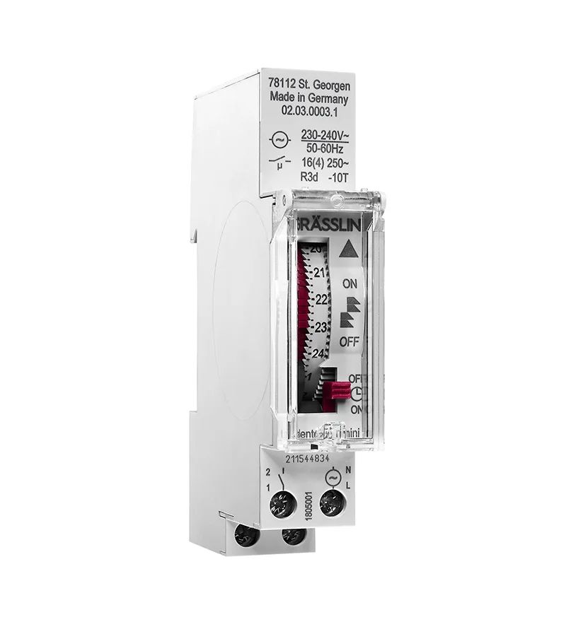 Grasslin Analogue DIN Rail Time Switch 230 → 240 V ac, 1-Channel