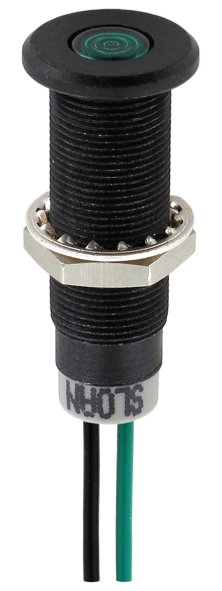 Sloan Green Panel Mount Indicator, 5 → 28V, 8.2 x 7.6mm Mounting Hole Size, Lead Wires Termination, IP68