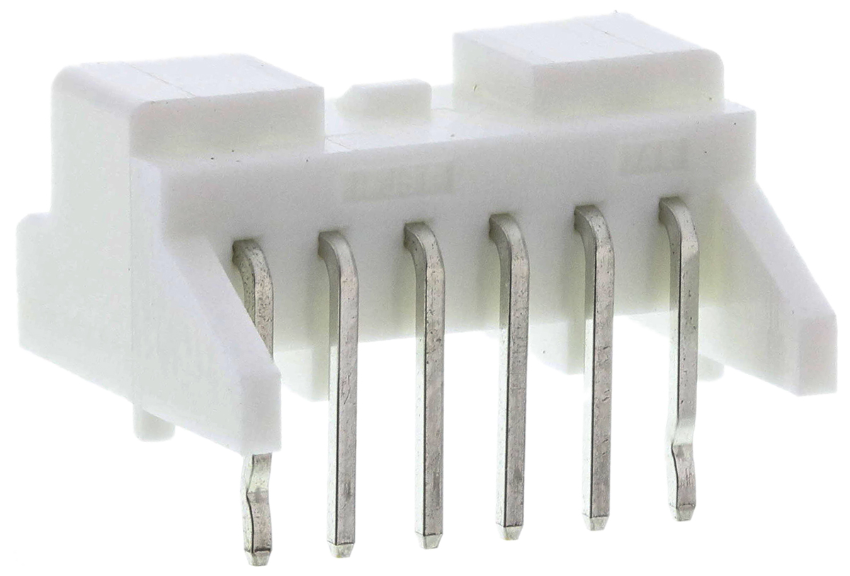 JST PA Series Right Angle Through Hole PCB Header, 6 Contact(s), 2 mm Pitch, 1 Row, Shrouded
