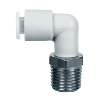 SMC KG Series Elbow Fitting, 4 mm to R 1/8 Male, Threaded-to-Tube Connection Style, KGL04-01S