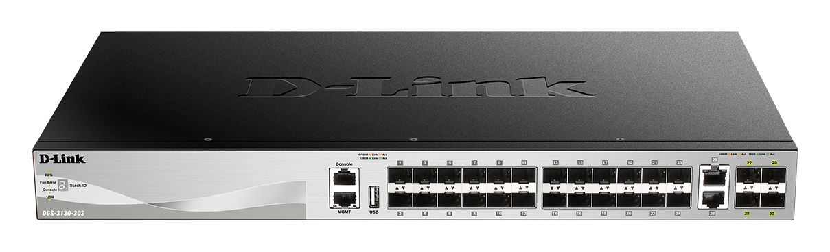 D-Link 30-Port Layer 3 Stackable Managed SFP Switch with 10G Uplinks, Managed 30 Port Network Switch, UK
