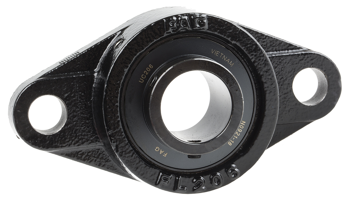 2 Hole Flange Bearing Unit, UCFL206-J7, 30mm ID