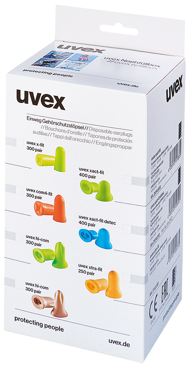uvex uvex hi-com Series Green Disposable Uncorded Ear Plugs, 26dB Rated, 300 Pairs