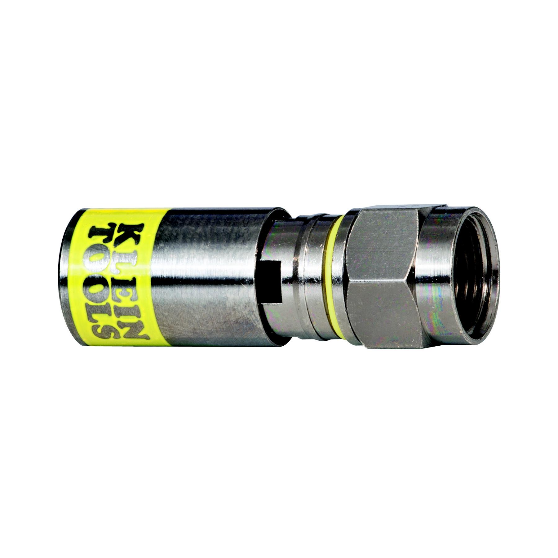 Klein Tools, Jack Cable Mount F Connector, Crimp Termination, Straight Body
