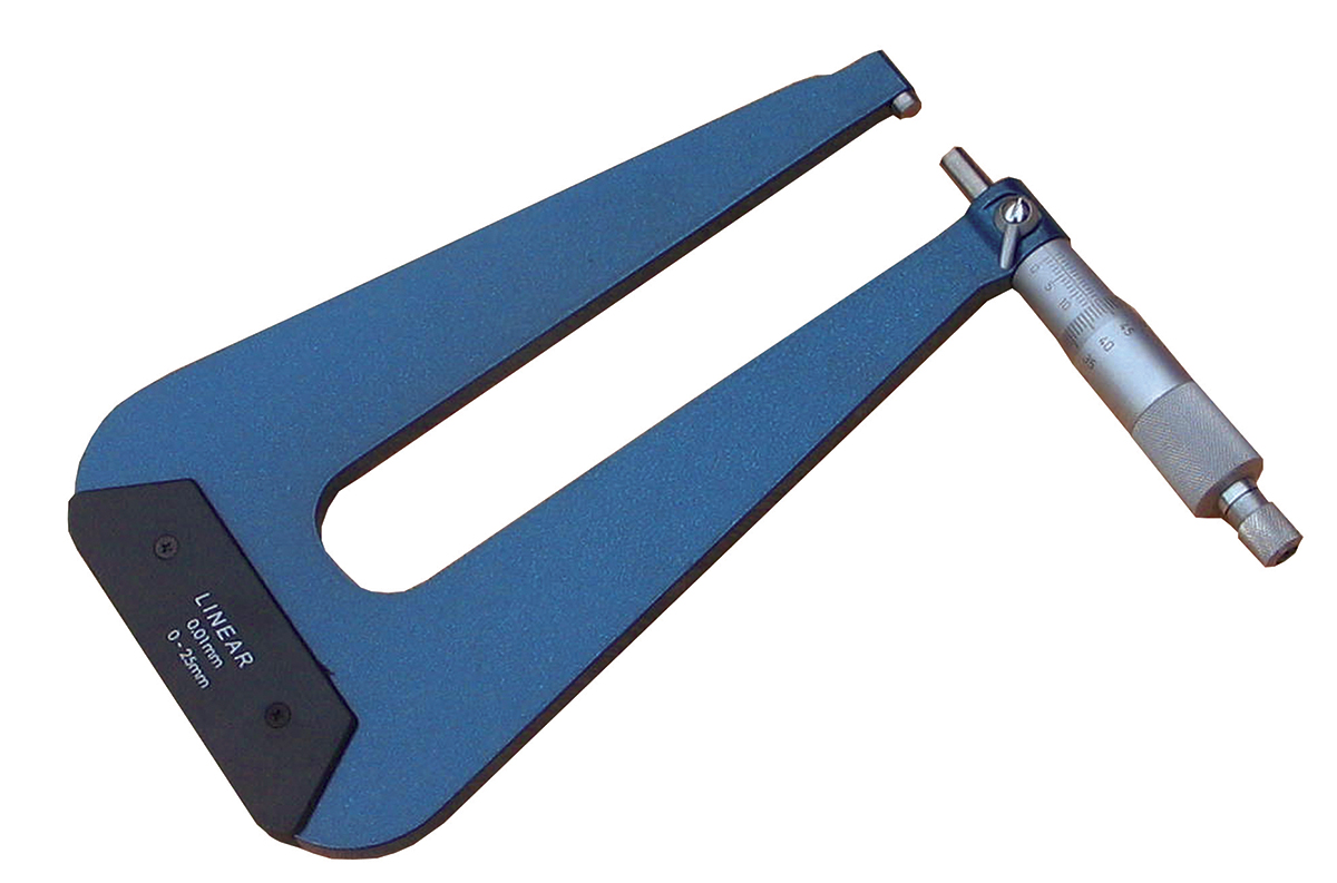 RS PRO Deep Throat Micrometer, Range 0 mm →25 mm