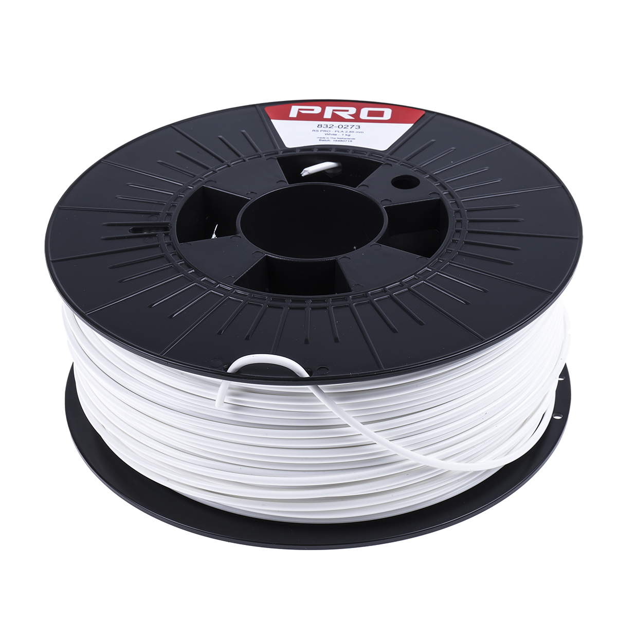 RS PRO 2.85mm White PLA 3D Printer Filament, 1kg