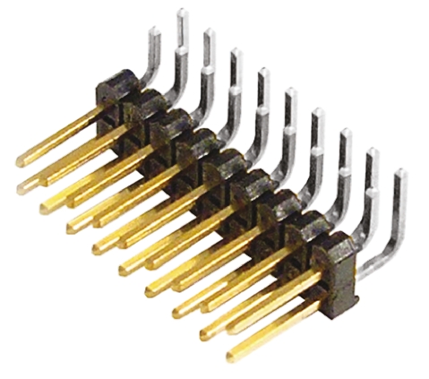 Samtec TSW Series Right Angle Through Hole Pin Header, 18 Contact(s), 2.54 mm Pitch, 2 Row, Unshrouded