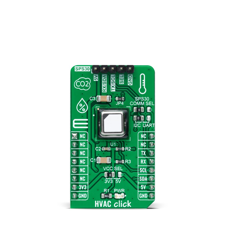 MikroElektronika HVAC Click Carbon Dioxide Sensor MikroBus Click Board for SCD41