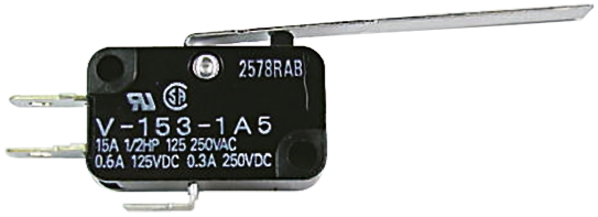 Omron Long Hinge Lever Micro Switch, Tab Terminal, 5 A @ 250 V ac, SPDT, IP40
