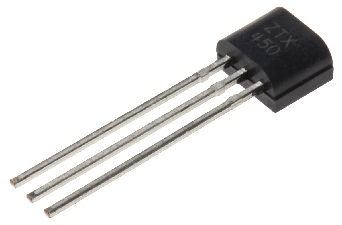Diodes Inc ZTX450 NPN Transistor, 1 A, 45 V, 3-Pin TO-92