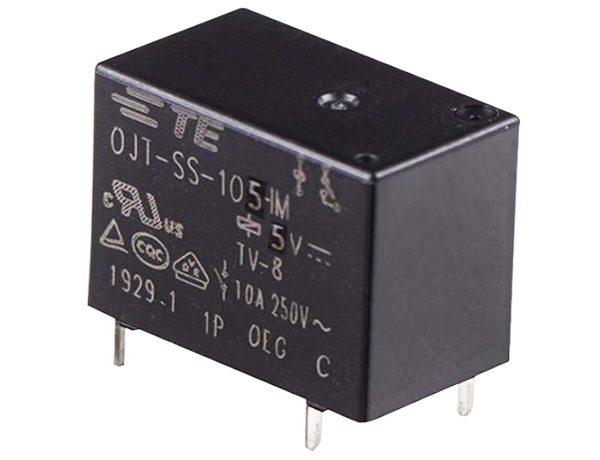TE Connectivity PCB Mount Relay, 5V dc Coil, 16A Switching Current, SPST
