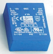 Block 24V ac 2 Output Through Hole PCB Transformer, 4VA