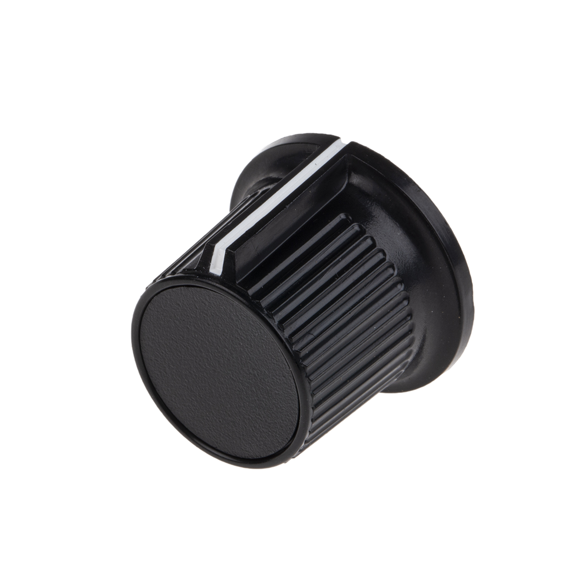 RS PRO 21mm Black Potentiometer Knob for 6.35mm Shaft Splined