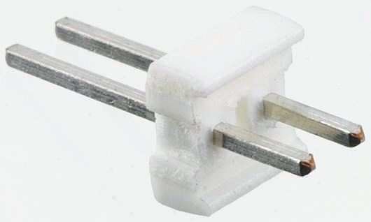 TE Connectivity MTA-100 Series Straight Through Hole Pin Header, 2 Contact(s), 2.54 mm Pitch, 1 Row, Unshrouded