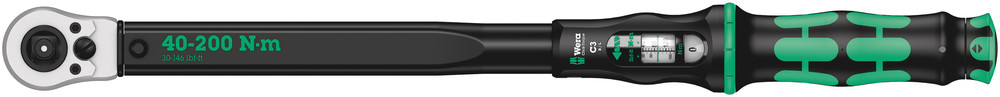 Wera Click-Torque C 3 Push R/L Click Torque Wrench, 40 → 200Nm, 1/2 in Drive, Square Drive