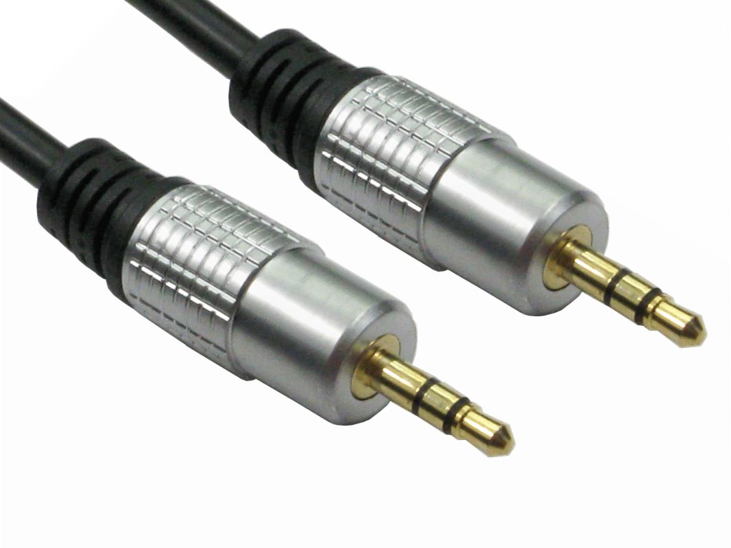 RS PRO Male 3.5mm Stereo Jack to Male 3.5mm Stereo Jack Aux Cable, Black, 2m
