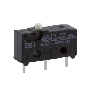ZF Button Micro Switch, Through Hole Terminal, 6 A @ 250 V ac, SPDT