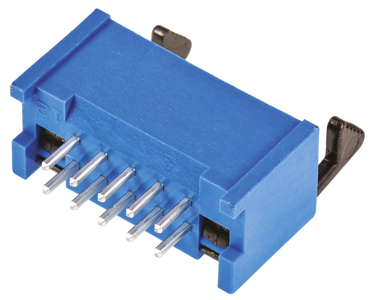 TE Connectivity AMP-LATCH Series Straight Through Hole PCB Header, 10 Contact(s), 2.54 mm Pitch, 2 Row, Shrouded