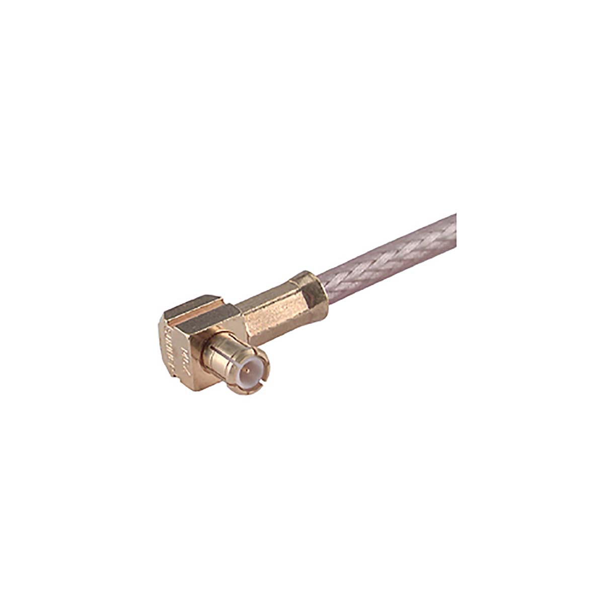 Huber+Suhner 16_MCX-50-2-14/111_NE Series, Plug Cable Mount MCX Connector, 50Ω, Crimp Termination, Right Angle Body
