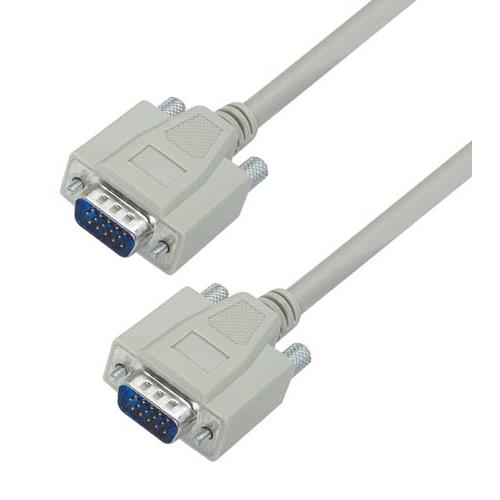 L-Com Male 15 Pin D-sub to Male 15 Pin D-sub Cable assembly, 7.5ft PVC