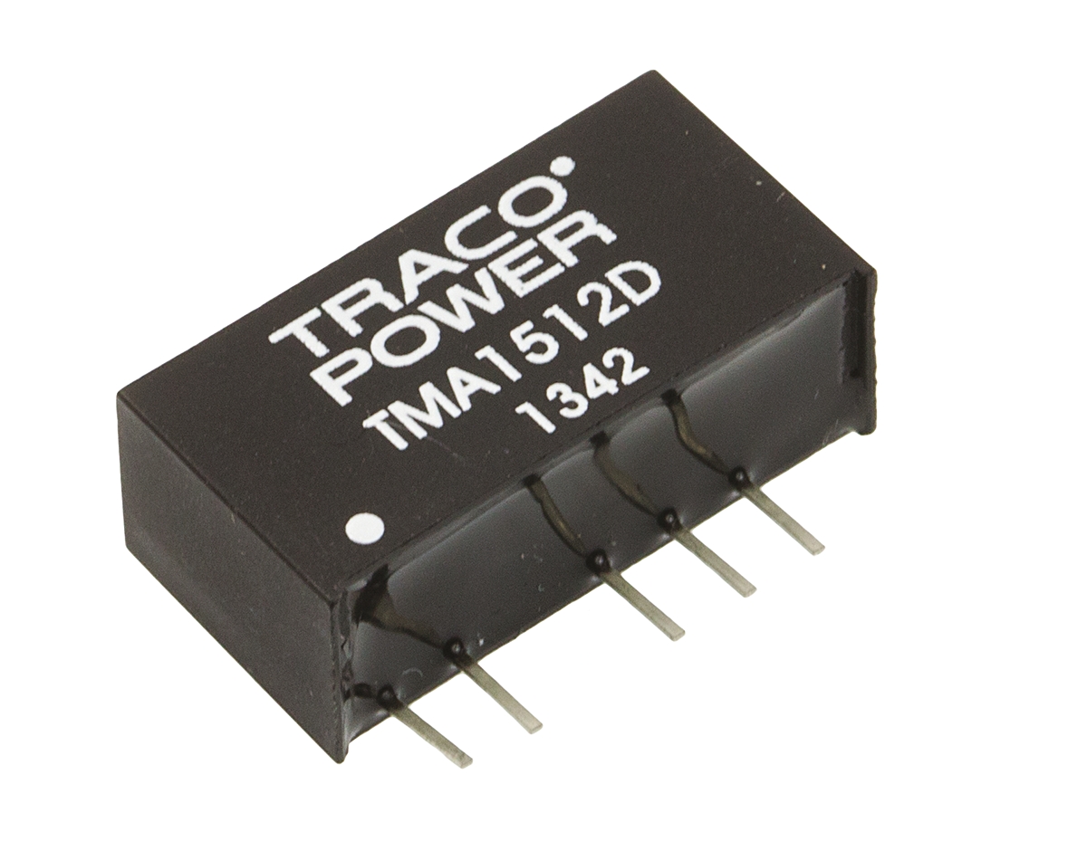 TRACOPOWER TMA DC-DC Converter, ±12V dc/ ±40mA Output, 13.5 → 16.5 V dc Input, 1W, Through Hole, +85°C Max Temp