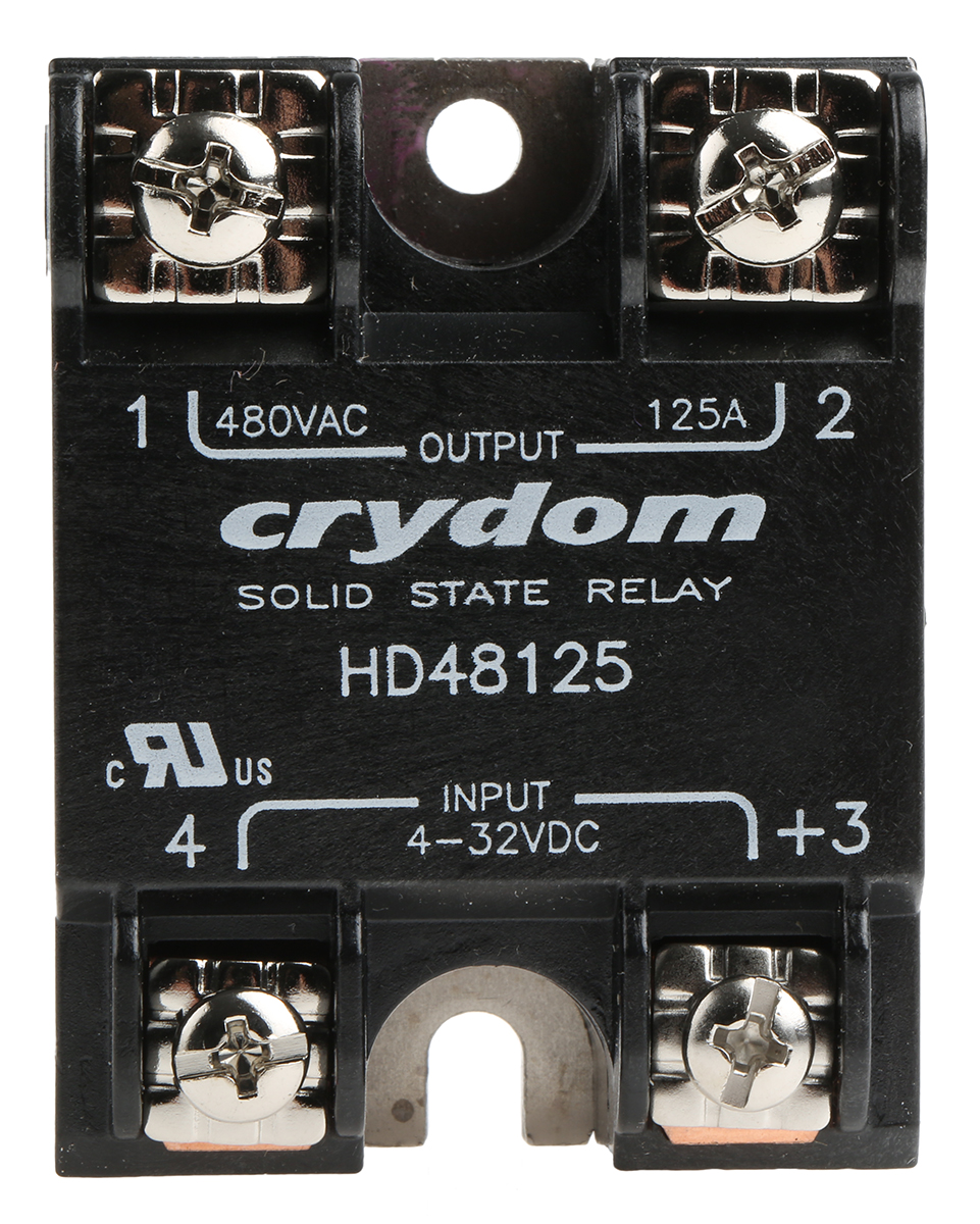 Sensata Crydom HD48 Series Solid State Relay, 125 A Load, Panel Mount, 530 V ac Load, 32 V Control
