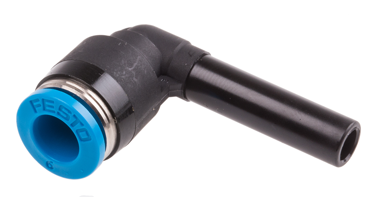 Festo QSL Series Elbow Tube-toTube Adaptor, Push In 6 mm to Push In 6 mm, Tube-to-Tube Connection Style, 153057