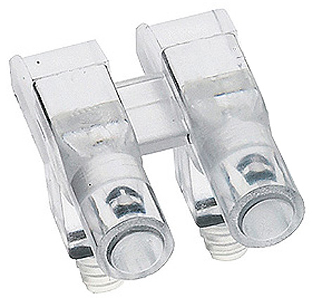 1271.1002 MENTOR, PCB Mounted 2-Way Right Angle LED Light Pipe, Clear Round Lens